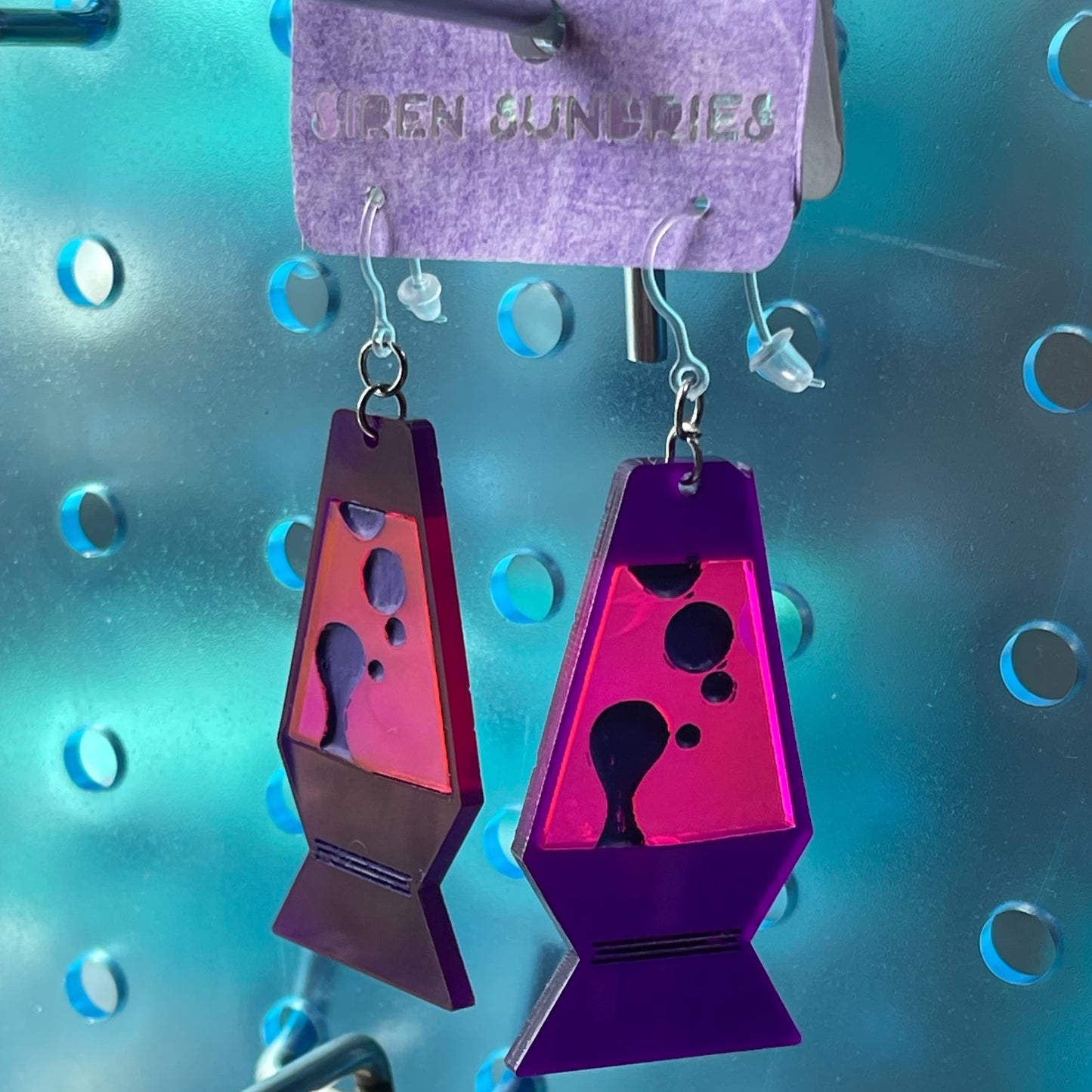 ACRYLIC DUO LAVA LAMP KEYCHAINS, EARRINGS, NECKLACE