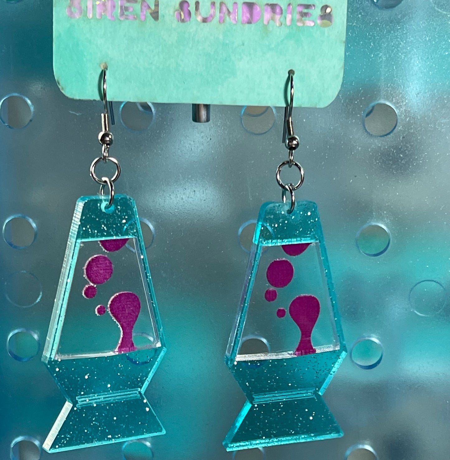 ACRYLIC DUO LAVA LAMP KEYCHAINS, EARRINGS, NECKLACE