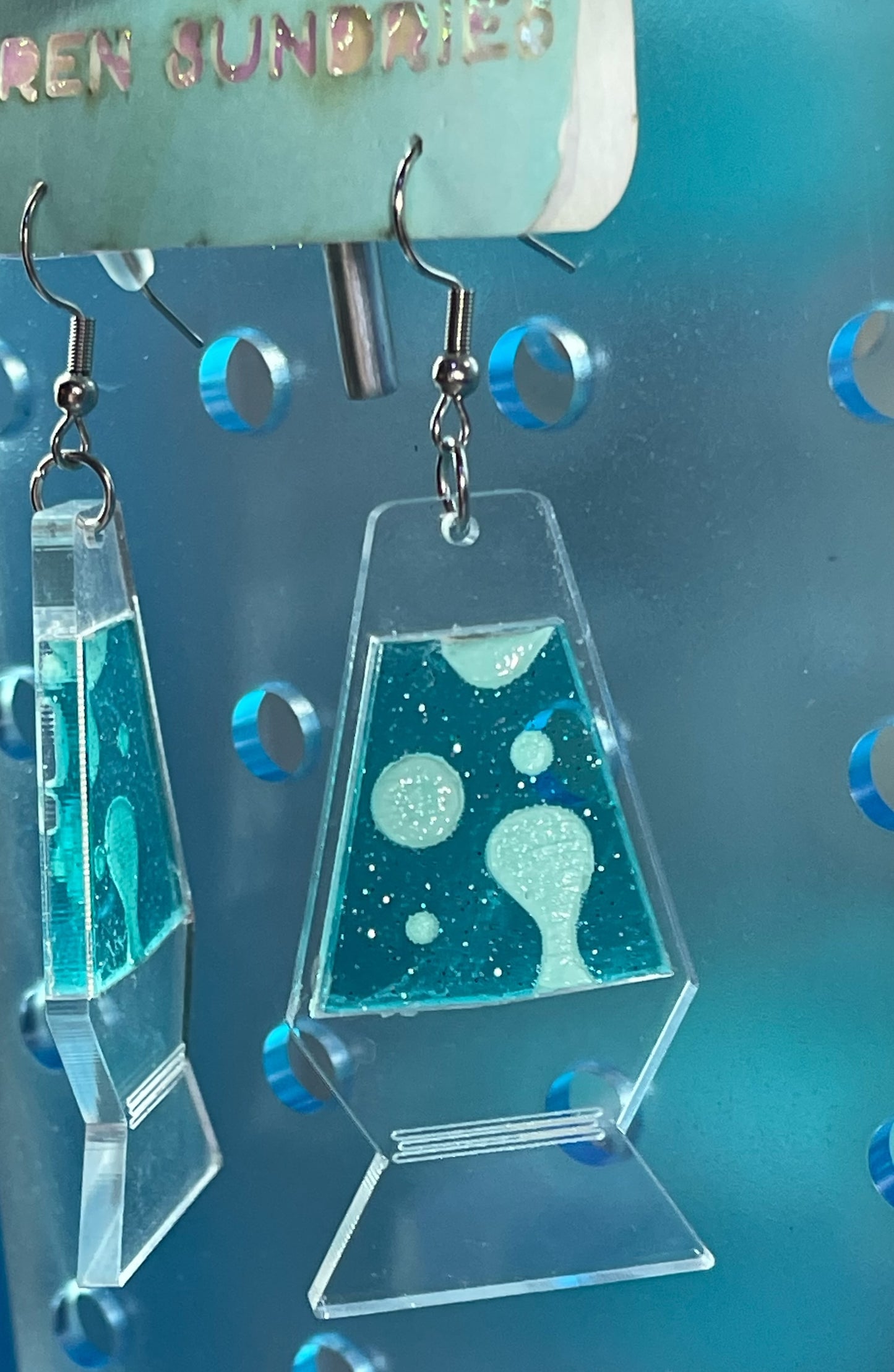 ACRYLIC DUO LAVA LAMP KEYCHAINS, EARRINGS, NECKLACE