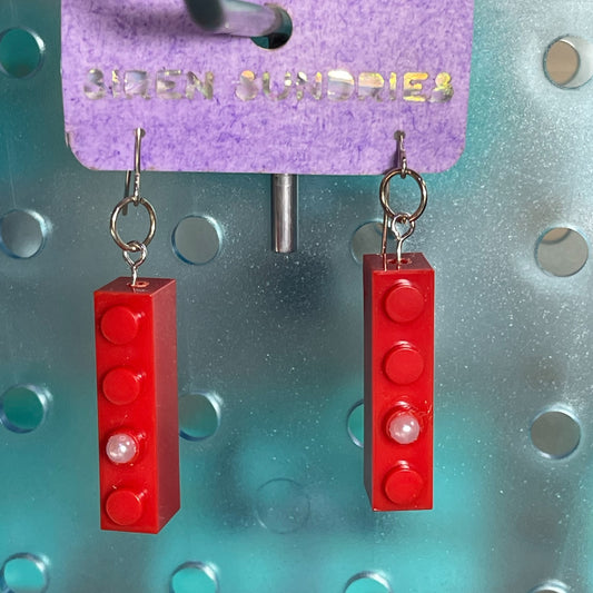 LEGO DANGLE EARRINGS (COLORS VARY)