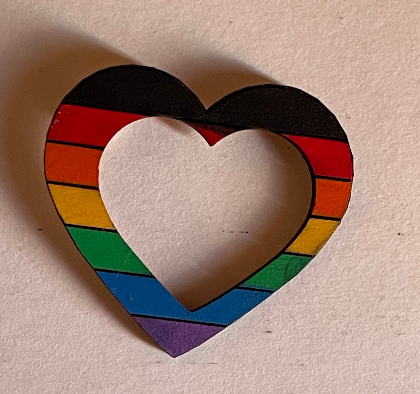 Pride Heart Cutout Maple Frame Magnet