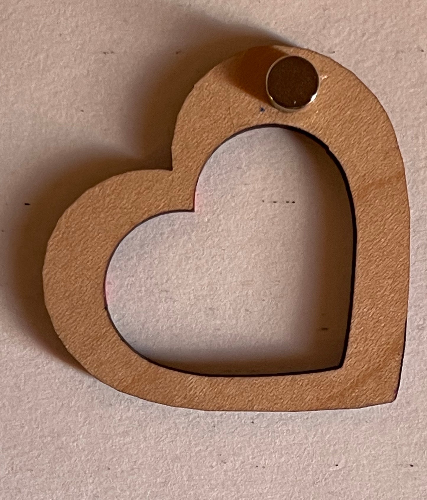 Pride Heart Cutout Maple Frame Magnet